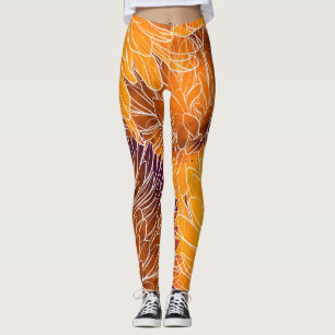 Japans chrysant: Waterverf naadloos patroon Leggings