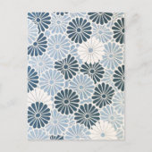 Japans Chrysanthemum Blue en White Briefkaart (Voorkant)