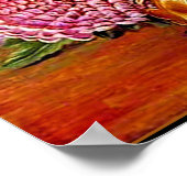 Japans Chrysanthemum, kunstschilderij Poster (Hoek)