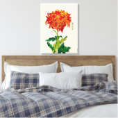 Japans Chrysanthemum. Rust en Sinaasappel Canvas Afdruk (Insitu (Slaapkamer))