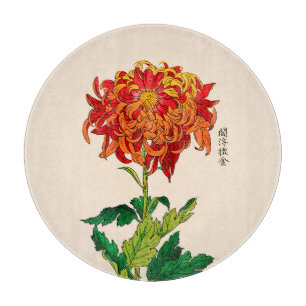 Japans Chrysanthemum. Rust en Sinaasappel Snijplank