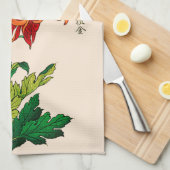 Japans Chrysanthemum. Rust en Sinaasappel Theedoek (Quarter Fold)