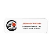 Japans De Grote Golf, Mt Fuji, Sakura Adres Etiket (Voorkant)