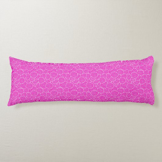 Japans draaipatroon - fuchsia roze en wit lichaamskussen (Voorkant)