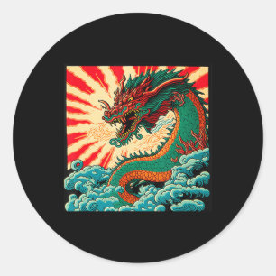 Japans dragon Anime Japan Chinese Dragons Tattoo Ronde Sticker