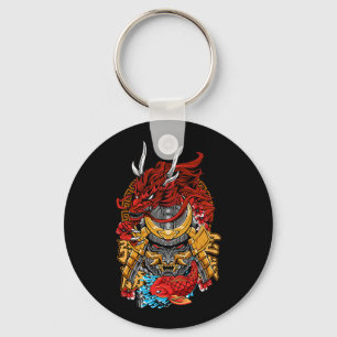 Japans dragon Cyberpunk Samurai Koi Fish Aesthet Sleutelhanger