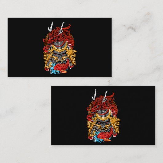 Japans dragon Cyberpunk Samurai Koi Fish Aesthet Visitekaartje (Voorkant / Achterkant)