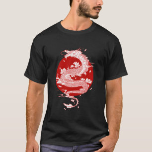 Japans Drakenkunst Japans Vlag Retro Ja T-shirt