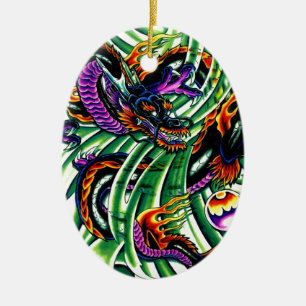Japans drakenTattoo Keramisch Ornament