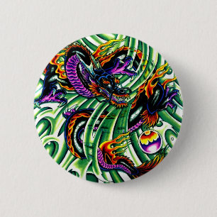 Japans drakenTattoo Ronde Button 5,7 Cm