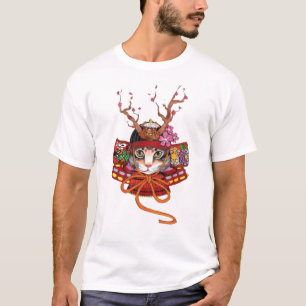 Japans Edo Samurai Neko Kitten T-shirt