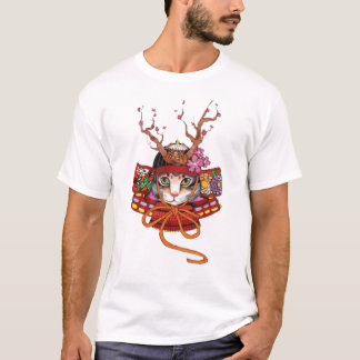 Japans Edo Samurai Neko Kitten T-shirt