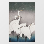 Japans Egrets Koson kranen wintersneeuw Raamsticker (Vel)
