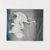 Japans Egrets Koson kranen wintersneeuw Wandkleed (Voorkant (horizontaal))