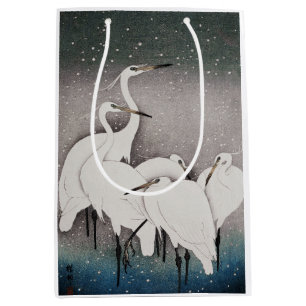 Japans Egrets Kranen Vogel Winter Sneeuw Kunst Medium Cadeauzakje