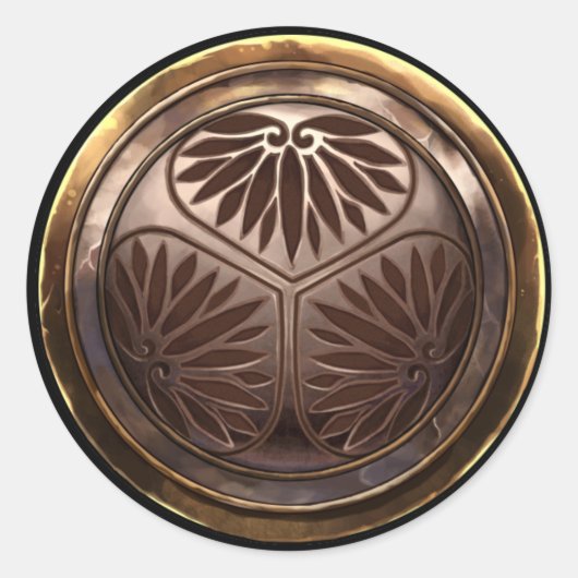 Japans embleem (Kamon) Ronde Sticker (Voorkant)