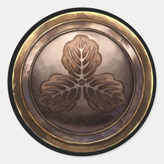 Japans embleem (Kamon) Ronde Sticker (Voorkant)