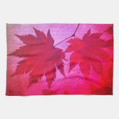 Japans esdoorn bladschrift herfst roze rood theedoek (Horizontaal)