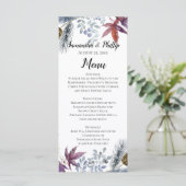 Japans esdoorn Bloemen Waterverf Bruiloft Menu (Staand voorkant)