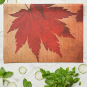 Japans esdoorn boomblad oranje script herfst theedoek (Gevouwen)