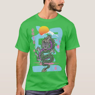Japans esthetisch dragon Asian Tatsu Otaku Sakura T-shirt