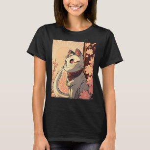 Japans Esthetisch Leuke kat japan Sakura Cherry Bl T-shirt