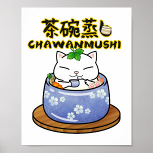 Japans eten Chawanmushi Kat Poster