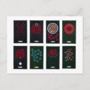 Japans Fireworks-grafisch ontwerp, 19e eeuw Ca Briefkaart