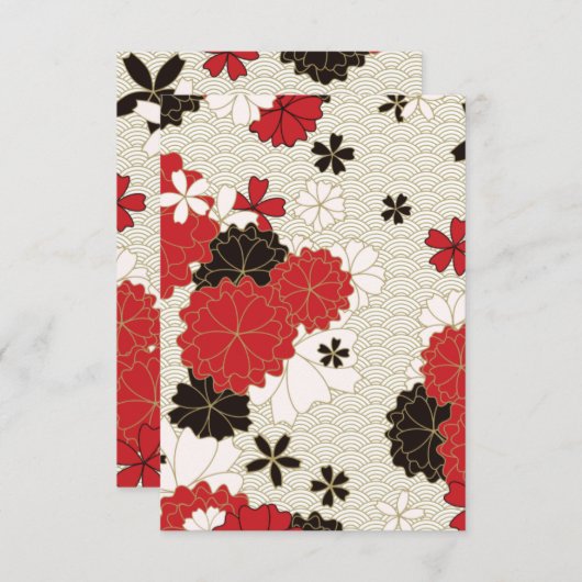 Japans  Floral Pattern Bedankkaart (Voorkant / Achterkant)