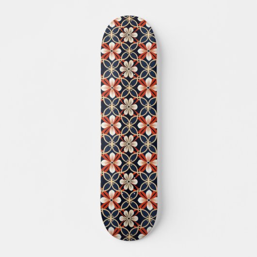 Japans Floral Pattern Skateboard (Voorkant)