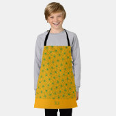 Japans Geel Groen Minimaal Patroon Schort (Gedragen)