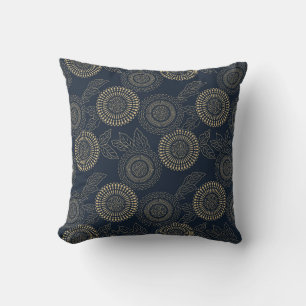 Japans geïnspireerd patroonindigo en tan design7 kussen