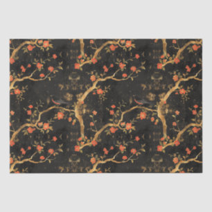 Japans geïnspireerde Golden Branches & Flowers Tissuepapier