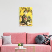 Japans Geisha en Demon Canvas Afdruk (Insitu (Woonkamer))