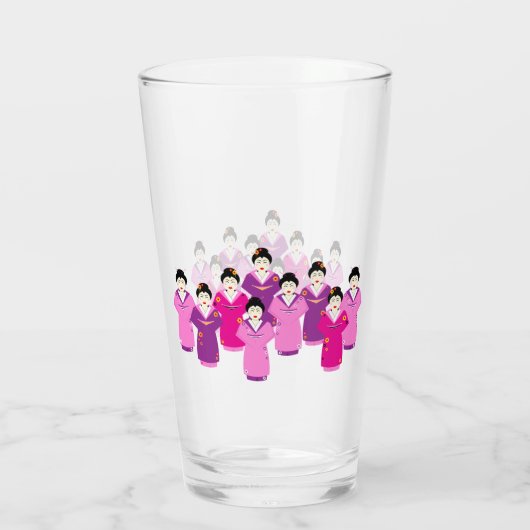 Japans Geisha in Kimonos Glas (Achterkant)