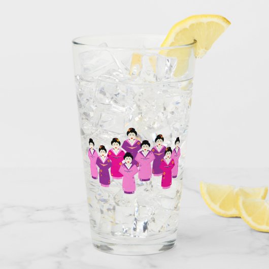 Japans Geisha in Kimonos Glas (Achterkant ijs)