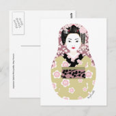 Japans Geisha Matryoshka Briefkaart (Voorkant / Achterkant)