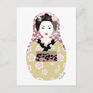 Japans Geisha Matryoshka Briefkaart