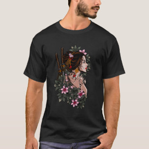 Japans Geisha Meisje Samurai Japan Katana Sakura F T-shirt