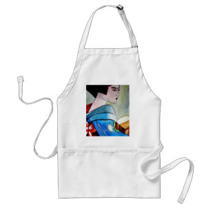 Japans Geisha, origineel kunstschilderij van de wa Standaard Schort