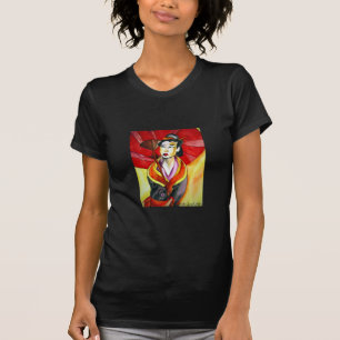 Japans geisha, origineel kunstschilderij waterverf t-shirt