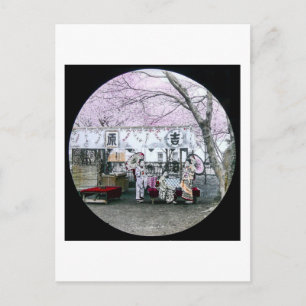  Japans Geisha zit onder Cherry Blossom Briefkaart