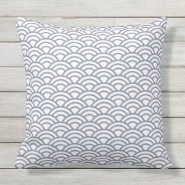 Japans geometrisch modern visschaliepatroon buitenkussen