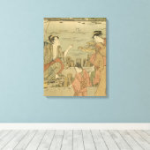 Japans Gevist Woodblock Fishermen Canvas Afdruk (Insitu (Houten vloer))