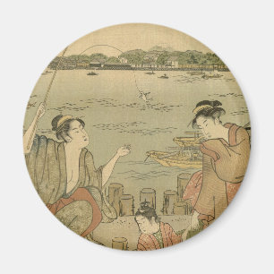 Japans Gevist Woodblock Fishermen Magneet