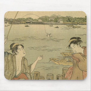 Japans Gevist Woodblock Fishermen Muismat