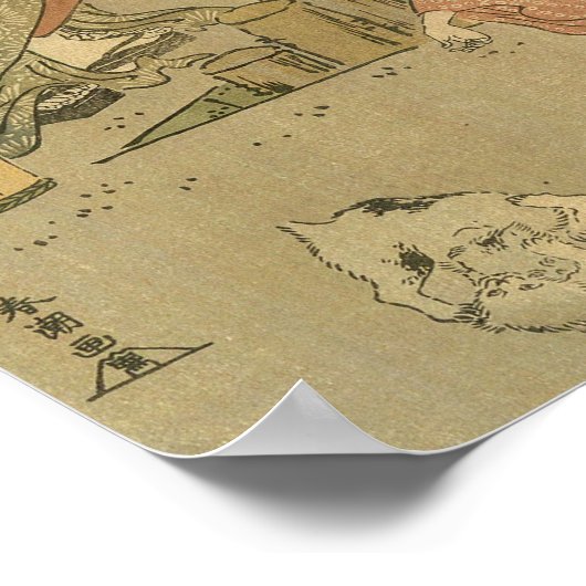 Japans Gevist Woodblock Fishermen Poster (Hoek)