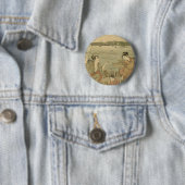 Japans Gevist Woodblock Fishermen Ronde Button 5,7 Cm (In situ)