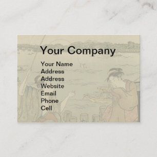 Japans Gevist Woodblock Fishermen Visitekaartje