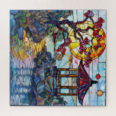 Japans Glas in lood kunstpuzzel Legpuzzel (Horizontaal)